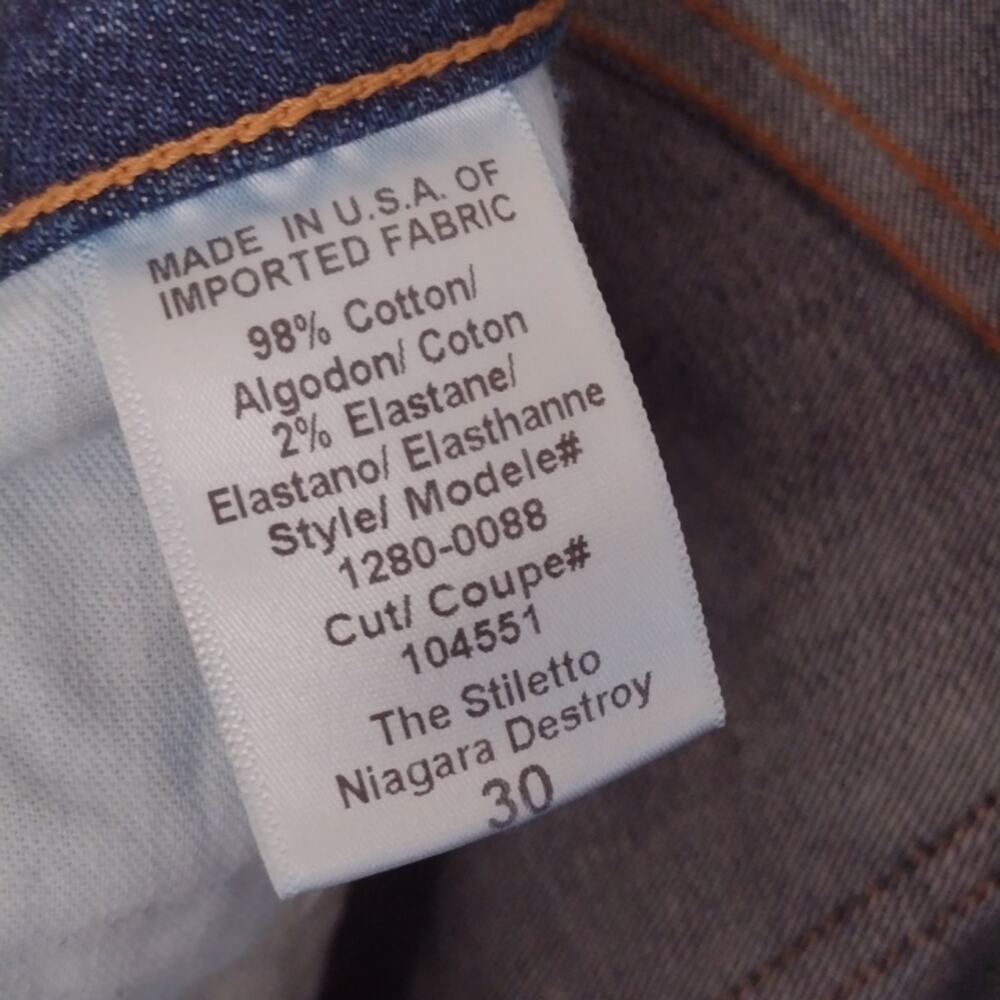 Current/Elliott Stiletto Niagara Destroy Distressed Denim Blue Skinny Jeans 30 - Picture 12 of 15